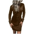 thumbnail image 1 of Gspmoly Robes d'Été pour Femmes 2025, Robe de Protection à Capuche Colorée pour Femmes Robe Portefeuille Noire Robe Moulante Robe à Manches Longues Robes d'Été pour Femmes Économies d'Été, 1 of 6