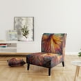 thumbnail image 2 of Designart "Opulent Fantasy Dress II" Orange Chaise d'Appoint Mode Rembourrée - Fauteuil Charmant pour Salon, 2 of 7