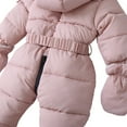thumbnail image 6 of Hotiary Infant Baby Jumpsuit Outfit with Gloves Toddler Snowsuit Winter Coat Fleece Hooded Romper Jumpsuit Boys Girls Onesie Warm Bodysuit for 3-18 Months, 6 of 8