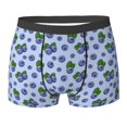 thumbnail image 6 of Men's Boxer Briefs, Blueberry blue Print Soft Comfy Mens Underwear Boxer Briefs Breathable With Widen Waist, 6 of 7