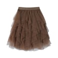 thumbnail image 4 of XIAONU Women's Layered Tulle Skirt Flared Elastic Waist Ruffled Skirt Lightweight Feminine Party Bottoms, 4 of 4