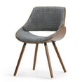thumbnail image 2 of Malden Modern Industrial 7 Pc Dining Set with 6 Upholstered Bentwood Back Dining Chairs in Grey and Natural Woven Fabric and 72 inch Wide Table, 2 of 10