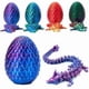 thumbnail image 3 of 3D Printed Dragon in Egg, Fully Articulated Dragon Crystal Dragon with Dragon Egg, Home Decor qd, 3 of 5