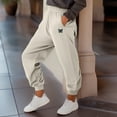 thumbnail image 4 of Dalix Butterfly Embroidered Sweatpant Heavy Weight Fleece Relaxed Fit Lounge Womens in Bone XL X-Large, 4 of 5