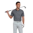 thumbnail image 6 of GIRUNS Mens Golf Shirts Moisture Wicking Dry Fit Performance Sport Short Sleeve Casual Striped Polo Shirts Gray Stripe XL, 6 of 7