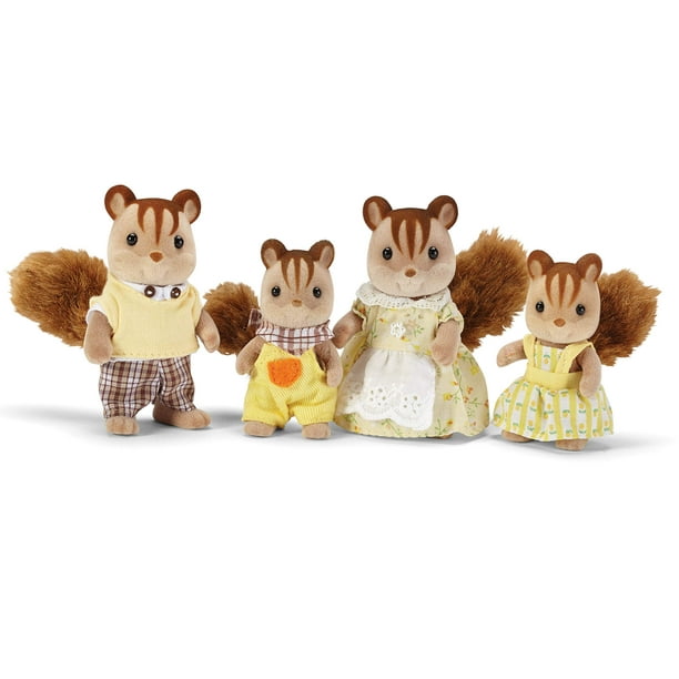 Calico Critters Famille de Chipmunk Noisette - Ensemble de 4 Figurines de Poupée de Collection pour les Enfants Âgés de 3 Ans et Plus