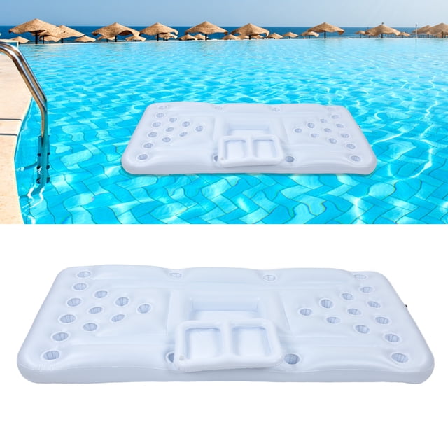 Mesa de Pong de Cerveza Inflable, PVC Safe 28 Copa Ponga Pong Pool Lounge Flotando para Entretenimiento