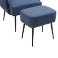 thumbnail image 5 of Velvet Accent Chair with Ottoman, Modern Upholstered Armchair, Tufted Single Chair with Metal Frame and Soft Paded, Leisure Sofa Chair Reading Chair for Living Room Bedroom Apartment, 5 of 7