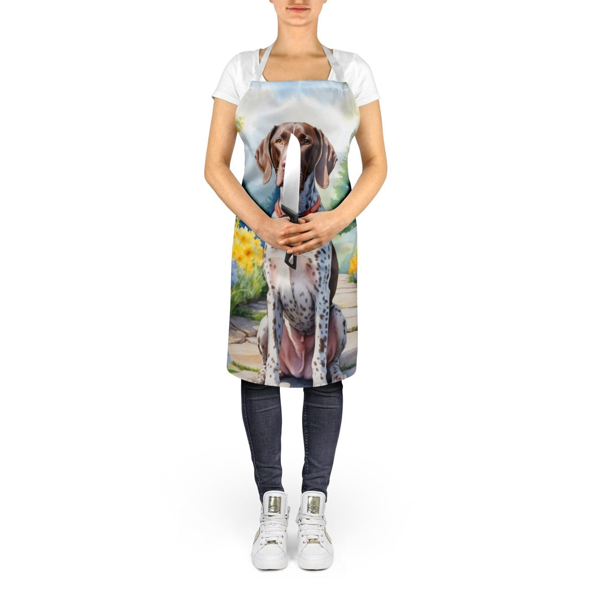 German Shorthaired Pointer Spring Path Apron 27 in x 30 in