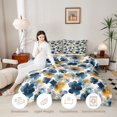 thumbnail image 4 of Manfei Watercolor Flowers Full Size Comforter Sets 3-Piece,Rustic Botanical Bedding Comforter Set,1 Comforter and 2 Pillowcases,Reversible, 4 of 6