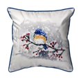 thumbnail image 1 of Betsy Drake SN515 12 x 12 in. Blue Bird & Snow Small Indoor & Outdoor Pillow, 1 of 4