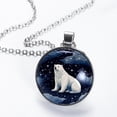 thumbnail image 2 of Polar Bear Glass Design Circular Pendant Necklace | Women's Jewelry, 2 of 5