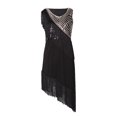 thumbnail image 1 of Vestido de baile latino Sunnimix con Flecos para mujer Negro XL, 1 of 8