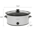 thumbnail image 6 of Magnifique 6 Quart Slow Cooker Oval Manual Pot Food Warmer with 3 Cooking Settings, White Stainless Steel, 6 of 7