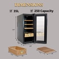 thumbnail image 2 of Maritcute 35L LED Lighted Cigar Humidor for 250 Cigars, Temperature Adjustable Cigar Digital Display Storage Cabinet with Spanish Cedar Wood Shelves for Men Gifts Black, 2 of 7