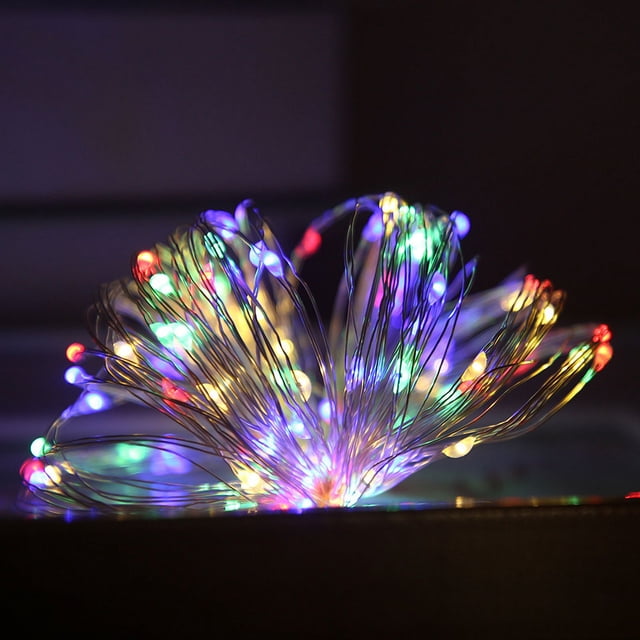 Cadena de luces LED de alambre de cobre, 2032 pilas de botón, luces decorativas, caja de regalo para pastel de flores, cadena de luces pequeña