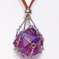 thumbnail image 2 of Collar de dados DND D20 extraíble con cadena de cuero y jaula de acero, 2 of 5
