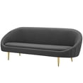 thumbnail image 3 of Contemporary Modern Urban Designer Living Room Lounge Club Lobby Sofa, Fabric Steel Metal, Grey Gray, 3 of 8