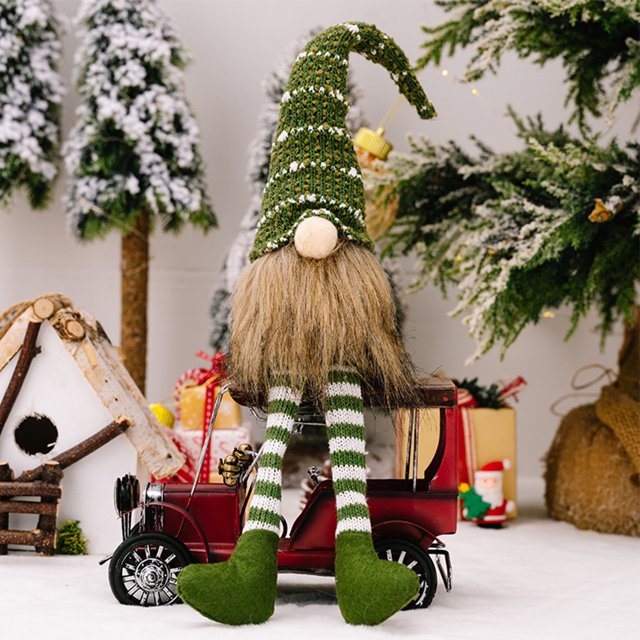 juguete viejo Navidad enano decoración Mini enano estatua rayas tejer sombrero regalos lindos para niños