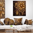 thumbnail image 4 of Designart Fractal Dark Yellow Flower - Floral Throw Pillow - 18x18, 4 of 5