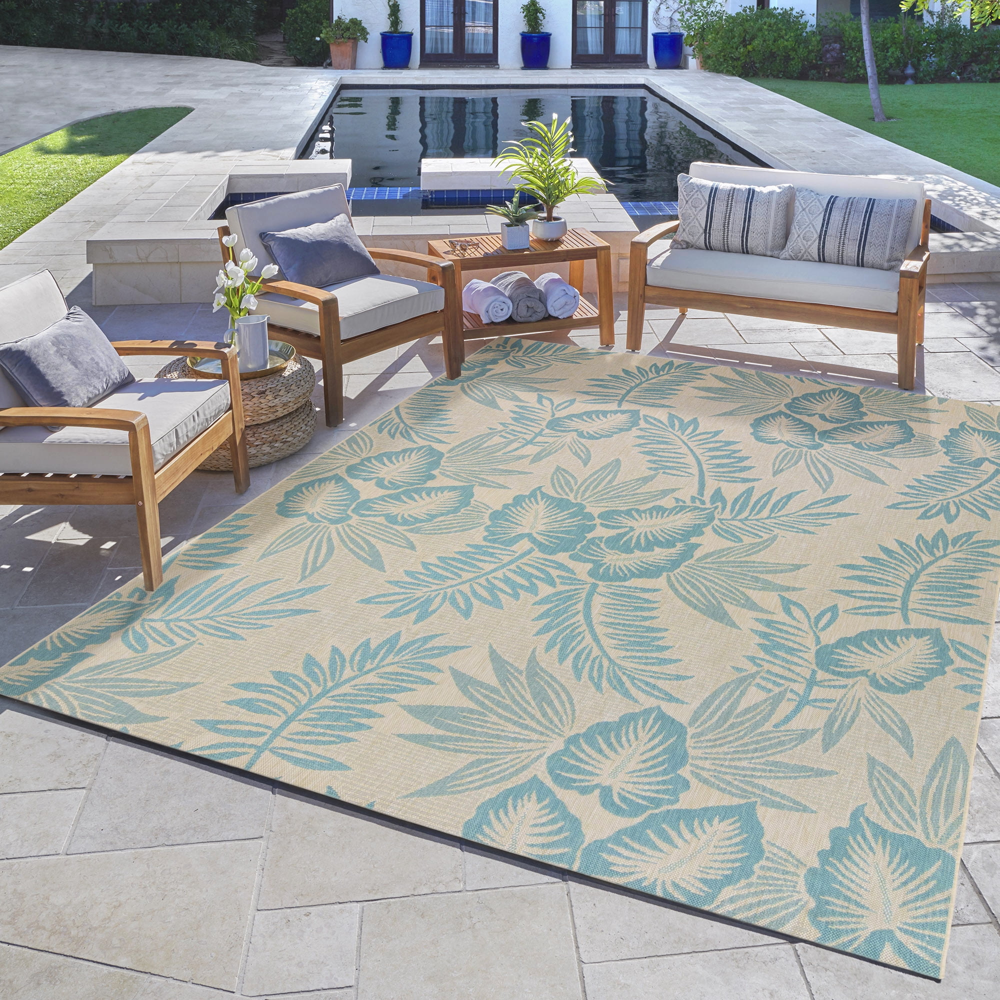 Reyn Spooner Tradewinds Kalo Indoor/ Outdoor Polypropylene Oasis Flat Weave Area Rug, 9x13