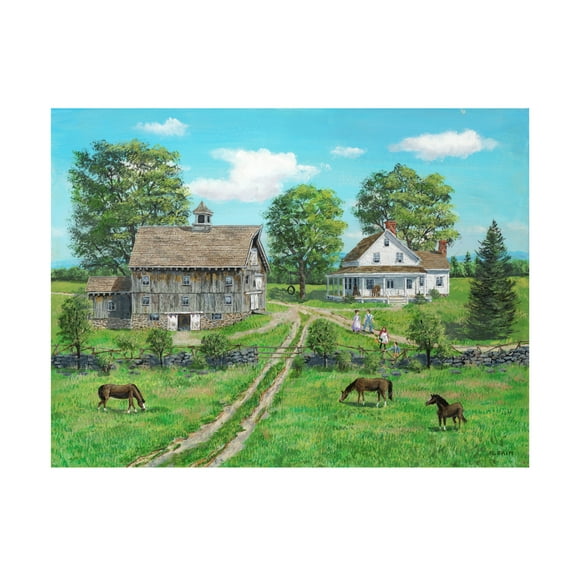 Canvas Wall Art - Bob Fair 'Lets See The Horses' Wall Art for Living Room, Bedroom, or Office Décor by Trademark Fine Art - 19 x 14 Inches