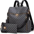 thumbnail image 1 of Makes Mochila Monedero para Mujer Bolso de Viaje de Cuero PU Bolso de diseño Convertible con Monedero 2 Piezas, 1 of 5