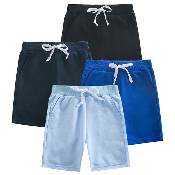 FLMEI Kids Unisex Shorts Toddler Baby Cotton Elastic Wais Solid Casual Style Shorts for Boys Girls 1-9 Years
