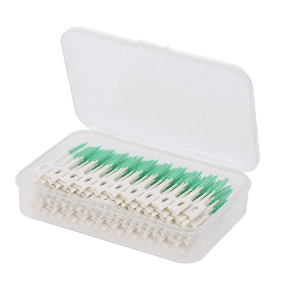 Duklien Dental Floss & Dental Picks 160Pcs Double Ended Toothpick Soft Silicone Tooth Picks Interdental Brush Stick Hygiene Tools (White)
