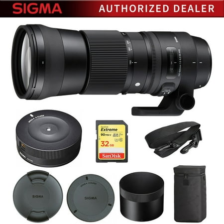 Sigma 150-600mm F5-6.3 DG OS HSM Zoom Lens Contemporary for Nikon DSLR Cameras (745-306) with Sigma USB Dock for Nikon Lens & Sandisk Extreme 32GB Professional SDHC Class 10 UHS-II Memory