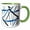 Green/White, variant on 3drose, Seamless Abstract Mint and Black Strips Cut Out Pattern, 11oz Mug
