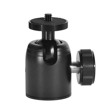 Mini Ball Head 360° Swivel Tripod Adapter Holder – Aluminum Alloy Ballhead Mount for DSLR Cameras, Tripods, and Monopods – Black