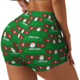 thumbnail image 2 of Sigee Cute Santa And Ho Ho Ho Print Women's High Waist Workout Shorts - Squat Proof, Tummy Control, Yoga and Gym Activewear-XX-Large, 2 of 9