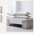 thumbnail image 2 of EastVita Bed Skirt, 15" Drop Extra Long Easy Wrap Around 3 Sides Ruffle Bed Skirt, Solid Color Fade Resistant Machine Washable Dormitory Bedcover with 3 Panels, 2 of 8