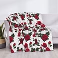 thumbnail image 3 of Yiaed Rose Flowers Print Blanket Throw Blanket Soft Cozy Flannel Blanket for Home Bed Sofa Couch Chair-80"x60", 3 of 6