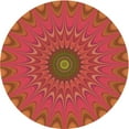 thumbnail image 1 of Ahgly Company Machine Washable Indoor Round Transitional Orange Area Rugs, 3' Round, 1 of 7