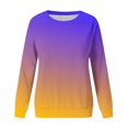 thumbnail image 3 of ShomPort Fall Fashion Gradient Color Sweatshirt Womens Casual Loose Crewneck Long Sleeve Pullover, 3 of 5