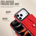 thumbnail image 5 of For Apple iPhone 17 Pro Max RFID Blocking Protective Purse Wallet Case Magnetic Flip Cover Multi-Card Slots Pocket With Detachable Shoulder Strap And Wrist Strap,Red,For iPhone 17 Pro Max, 5 of 8