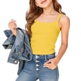 thumbnail image 2 of KPOPLK Toddler Baby Girls T-Shirt Summer Solid Color Sleeveless Tees Spaghetti Strap Clothes Big Sis Tank Tops(9-10 Years,Yellow), 2 of 4