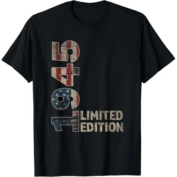 DOPASHIRT 80Th Birthday Gift Men Vintage Born 1945 Turning 80 Year Old T-Shirt Unisex S-5XL Hot Trending Shirt, Vintage Birthday Gift