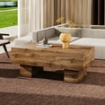 thumbnail image 2 of Newest Modern Rectangular Coffee Table 43.3"x21.6"x17.2", Wood Texture MDF Center Table for Living Room, 2 of 10