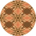 thumbnail image 1 of Ahgly Company Machine Washable Indoor Round Transitional Orange Area Rugs, 5' Round, 1 of 7