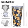 thumbnail image 4 of 16oz Tumblers Happy Halloween Pumpkin Pattern Stainless Steel Vacuum Insulated Double Wall Travel Tumbler Cups Mug with Lid and Straw,Cleaning Brush for Coffee,Tea, 4 of 4