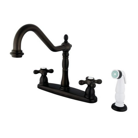 Elements of Design New Orleans Double Handle Kitchen Faucet with Side Spray