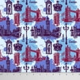 thumbnail image 1 of Soimoi Georgette Sewing Fabric 44 Inches Wide London Theme Architectural Print Material By The Yard - Purple, 1 of 1