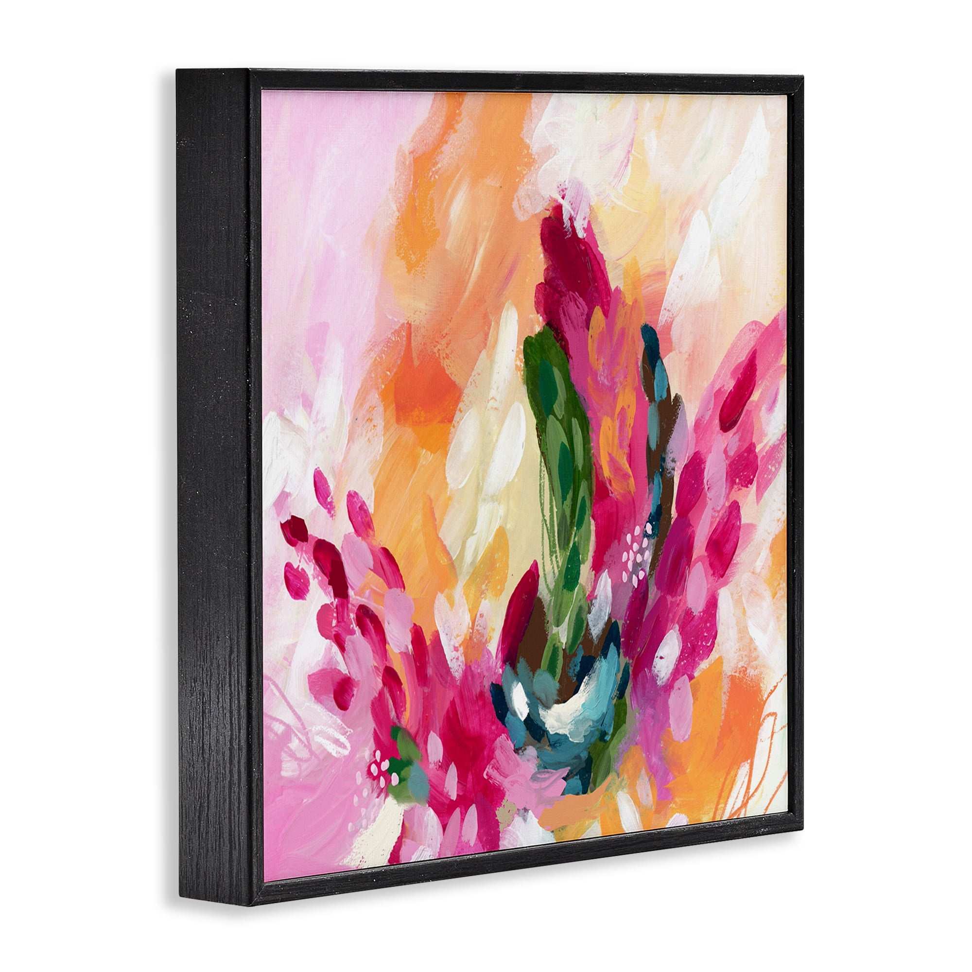 Stupell Industries Abstract Tropical Punch Abstract Painting Black Framed Art Print Wall Art, 17 x 17