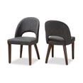 thumbnail image 2 of Baxton Studio Wesley Mid-Century Silla de comedor moderna de madera con acabado de nogal tapizado de tela gris oscuro (juego de 2) Baxton Studio Wesley-Dark Grey-DC, 2 of 2