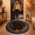 thumbnail image 3 of LLDYYDS Halloween 3D Illusion Vortex Round Rug, Spooky OpticalâIllusion Hole Floor Mat with Glowing JackâoâLantern & Bat Pattern, Nonâ Indoor Halloween Party Decor Carpet One Size, 3 of 4