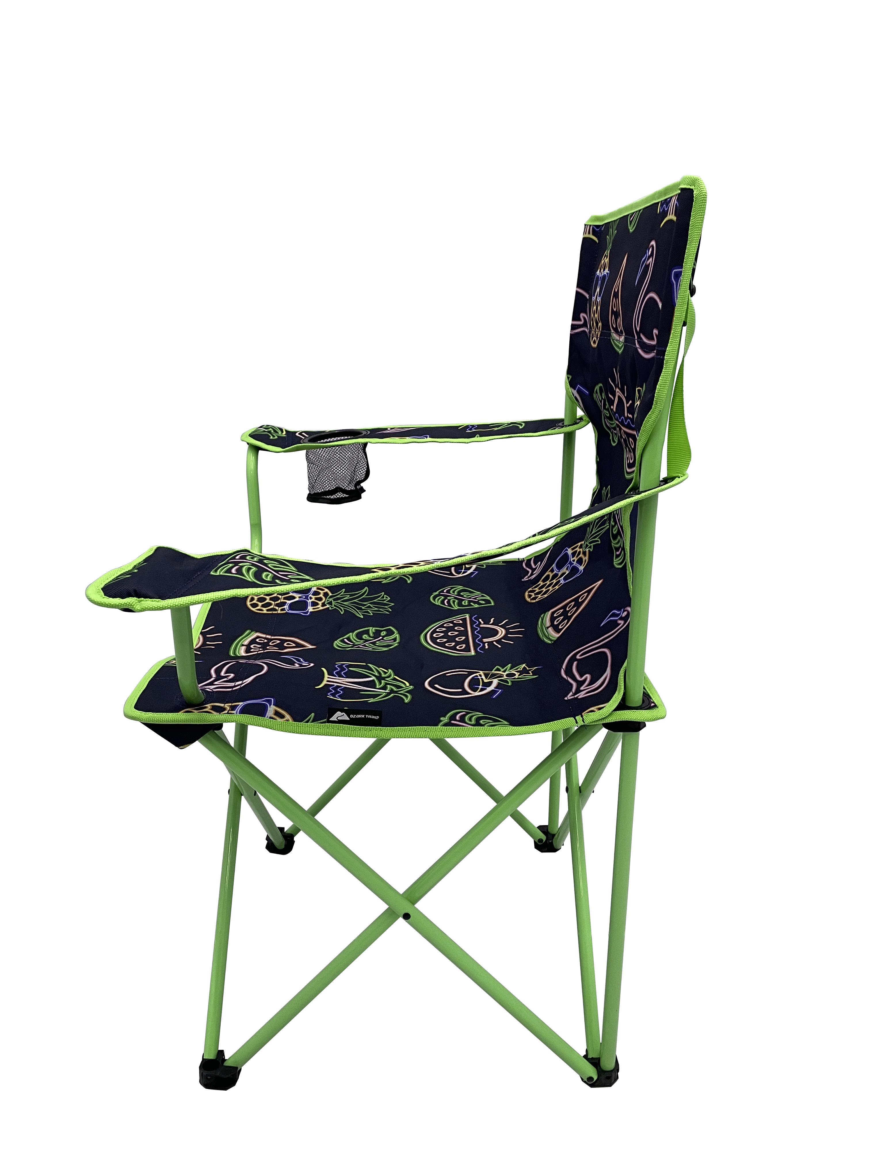 Ozark Trail Camping Chair, Neon Green and Blue