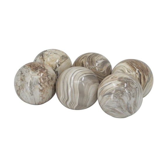 CC Home Furnishings Marbleized Accent Balls - 4" - Brown - 6ct